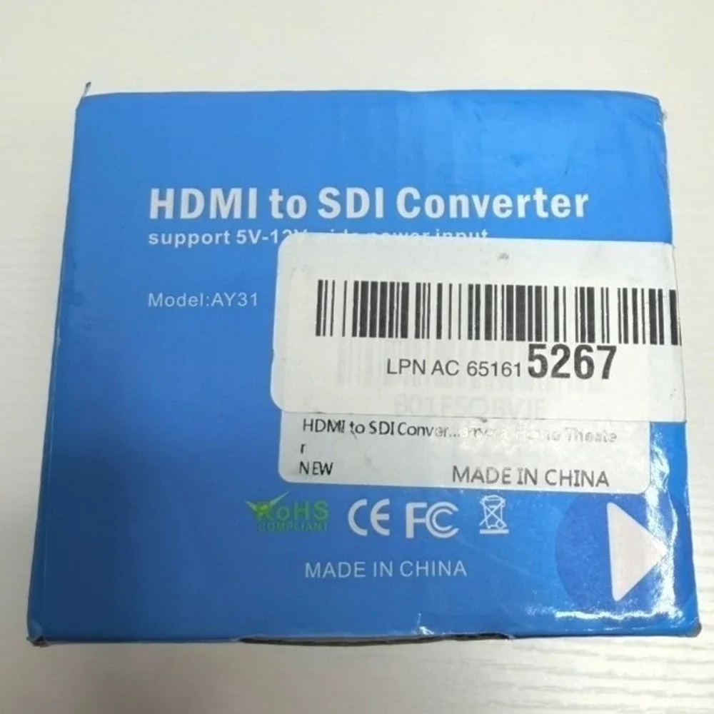 HDMI to SDI Converter 3G‎ HD-SDI Audio Adapter Model AY31 5V-12V Power Input NEW